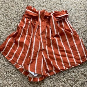 Burnt orange striped shorts